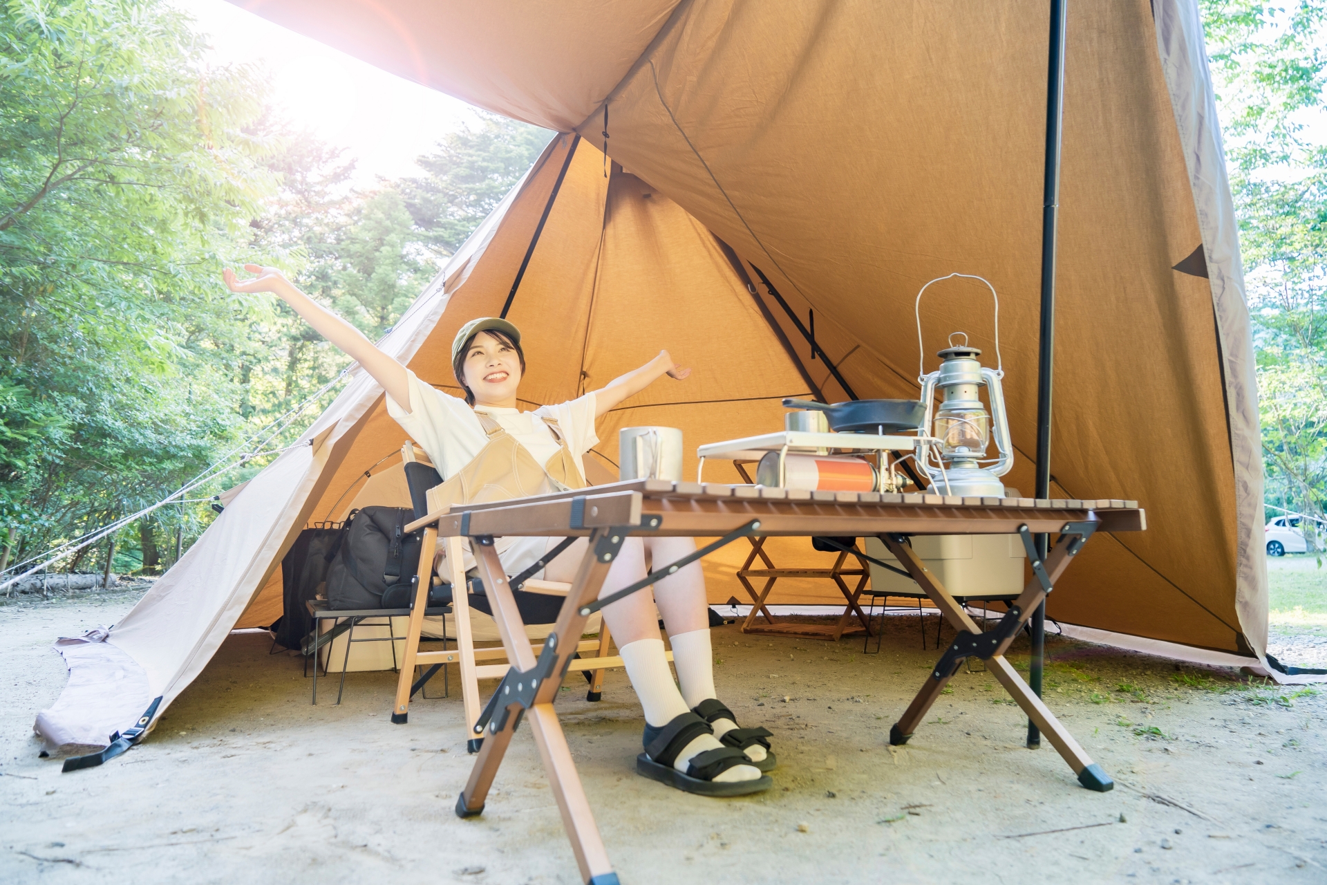 【色: 木紋】キャンプ テーブル 軽量 コンパクト 折り畳み式 アウトドア ソロ